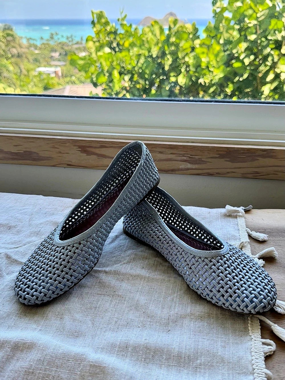 Zara Woven Flats in Baby Blue Like New 7.5